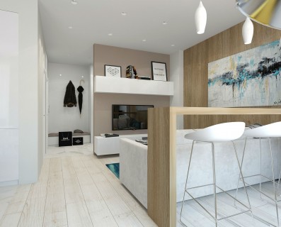 Дизайн кухни-гостиной 35 кв.м